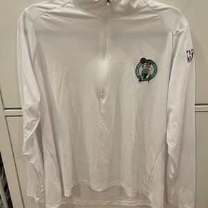 White NBA Celtics Quarter-Zip Pullover